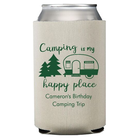 Camping Is My Happy Place Collapsible Huggers